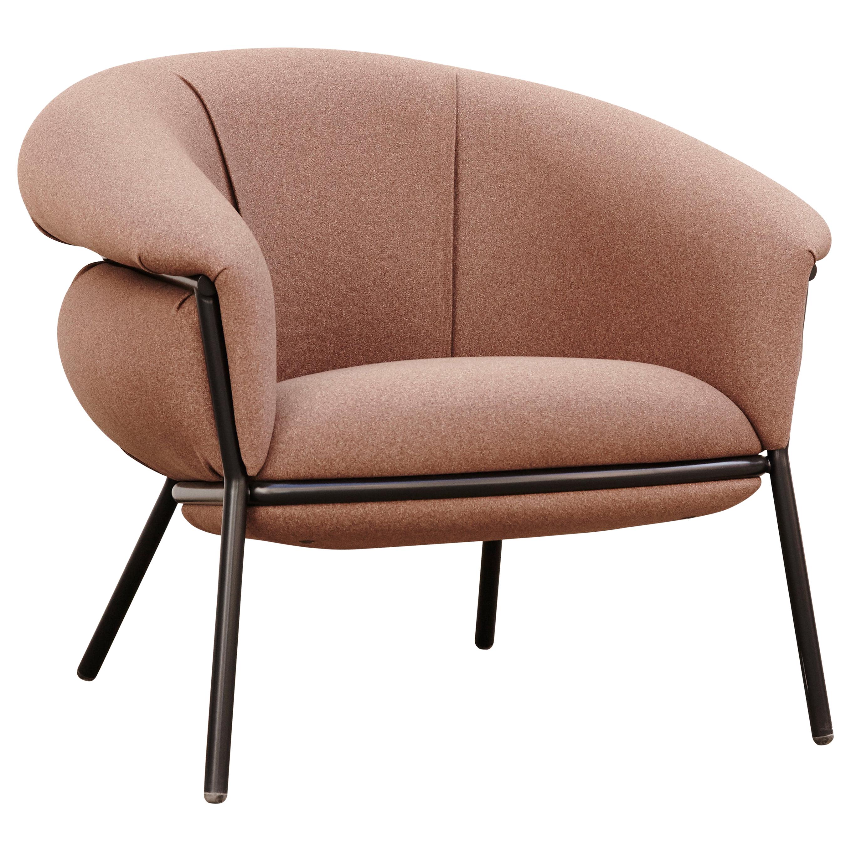 Stephen Burks Contemporary Fabric Upholstered and Iron 'Grasso' Armchair for BD