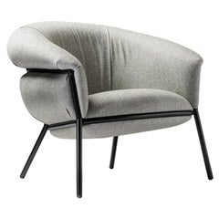 Stephen Burks Contemporary Fabric Upholstered and Iron 'Grasso' Armchair for BD