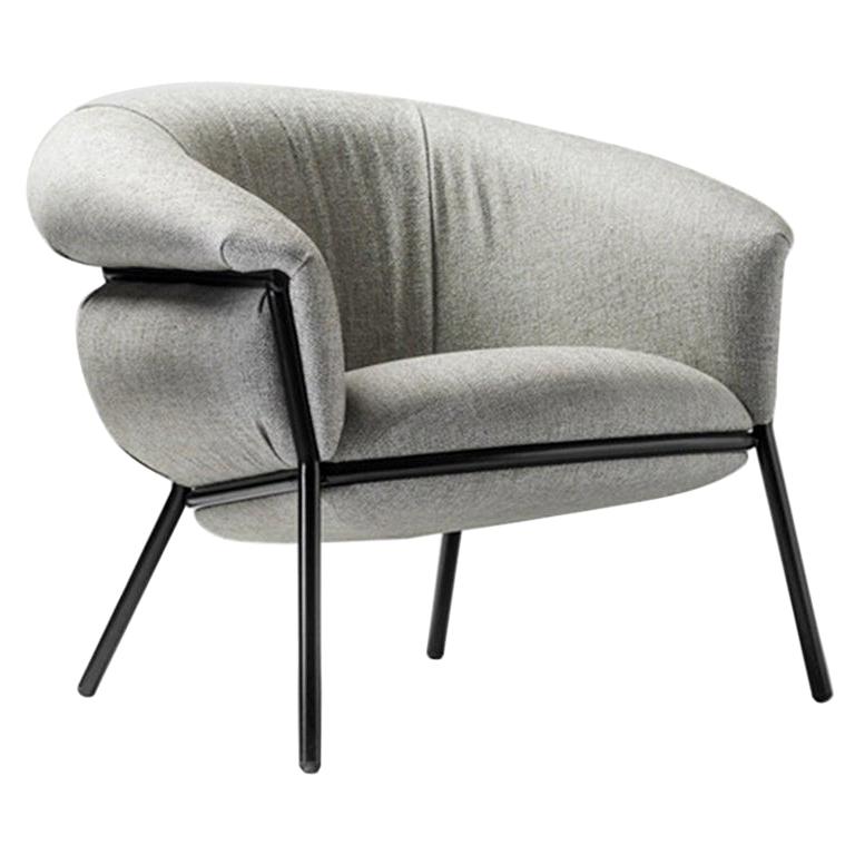 Stephen Burks Contemporary Fabric Upholstered and Iron 'Grasso' Armchair for BD For Sale