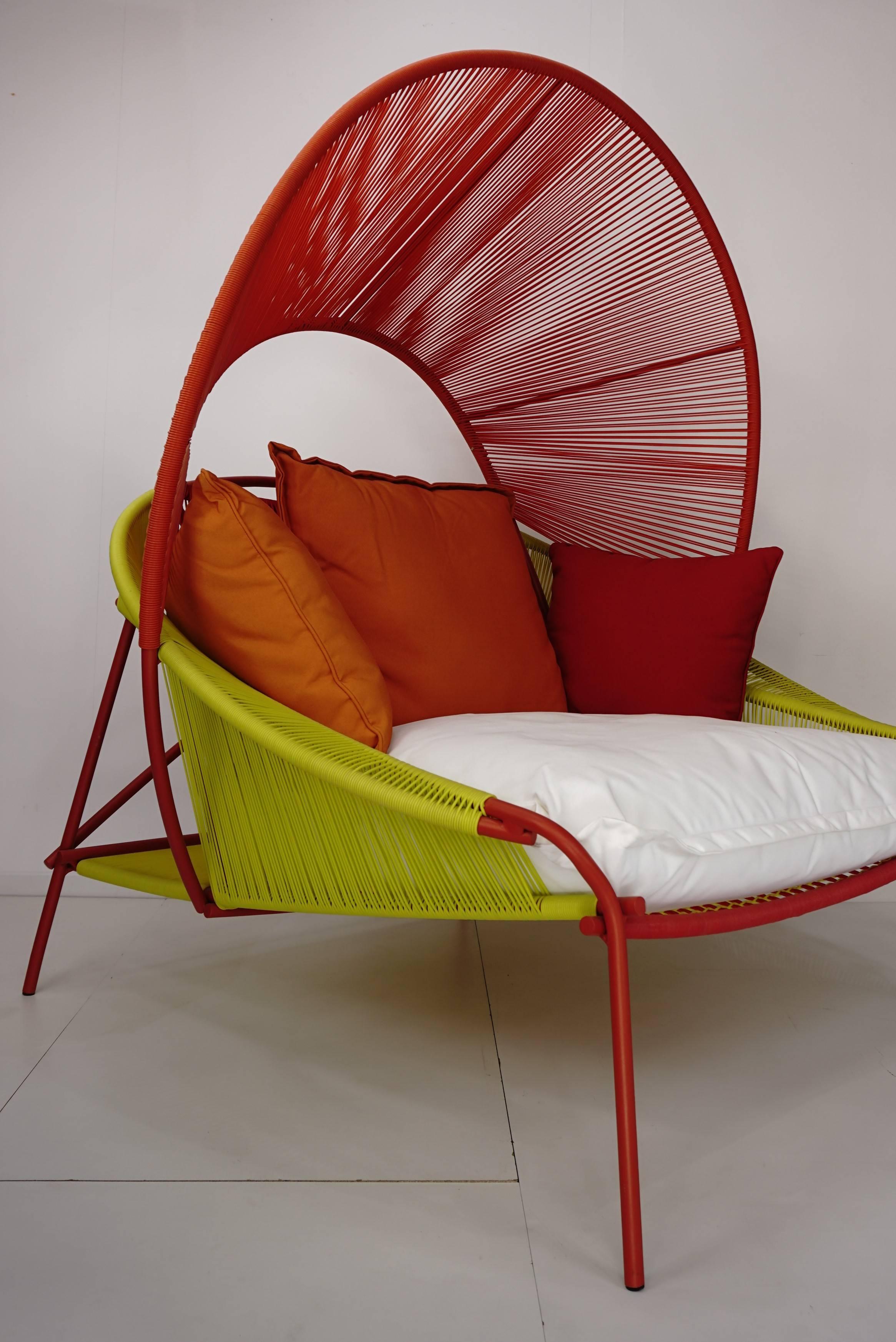 Mid-Century Modern Stephen Burks Design Pair of Outdoor Lounger Armchairs European Edition