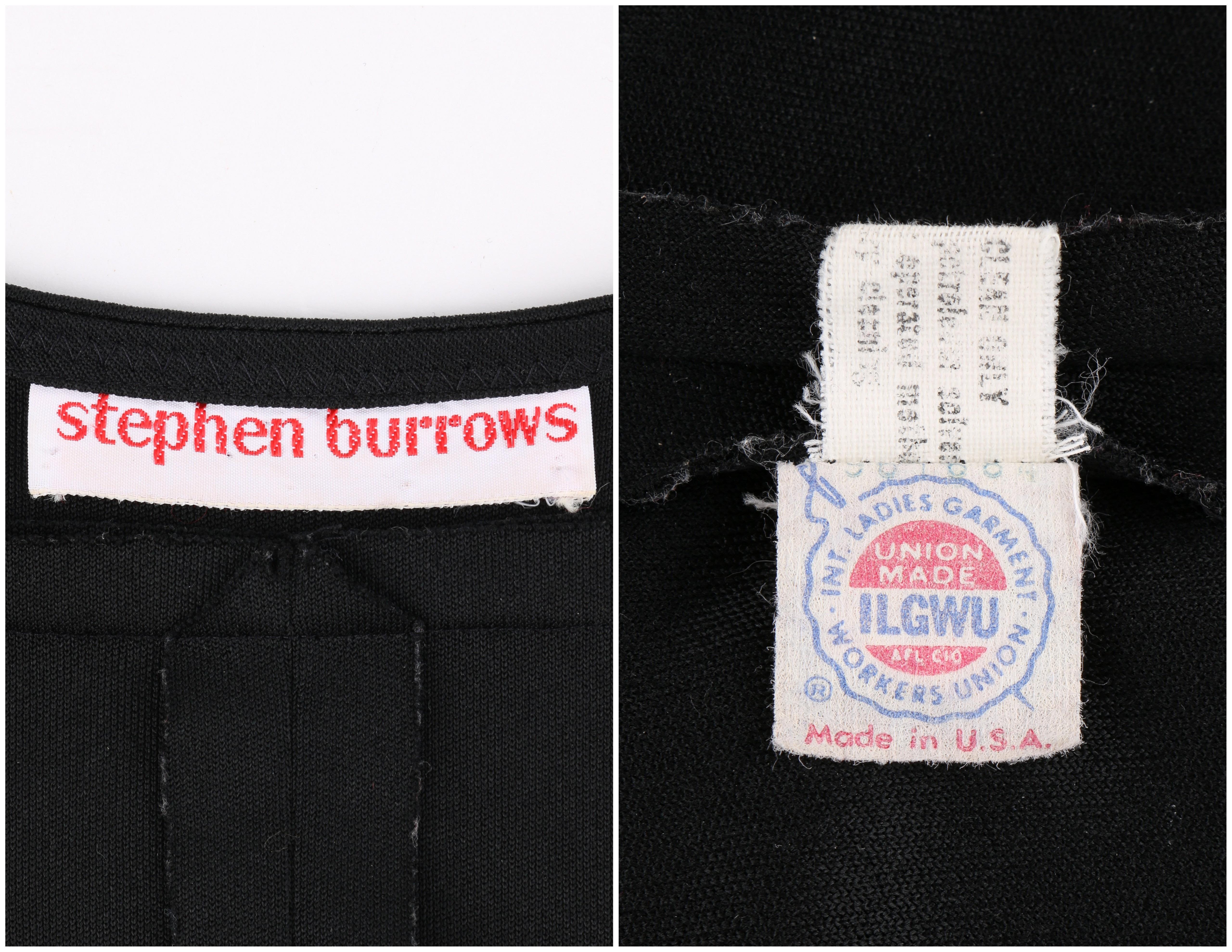 STEPHEN BURROWS c.1970's Black Knit Bias Cut Peek-A-Boo Evening Dress 3