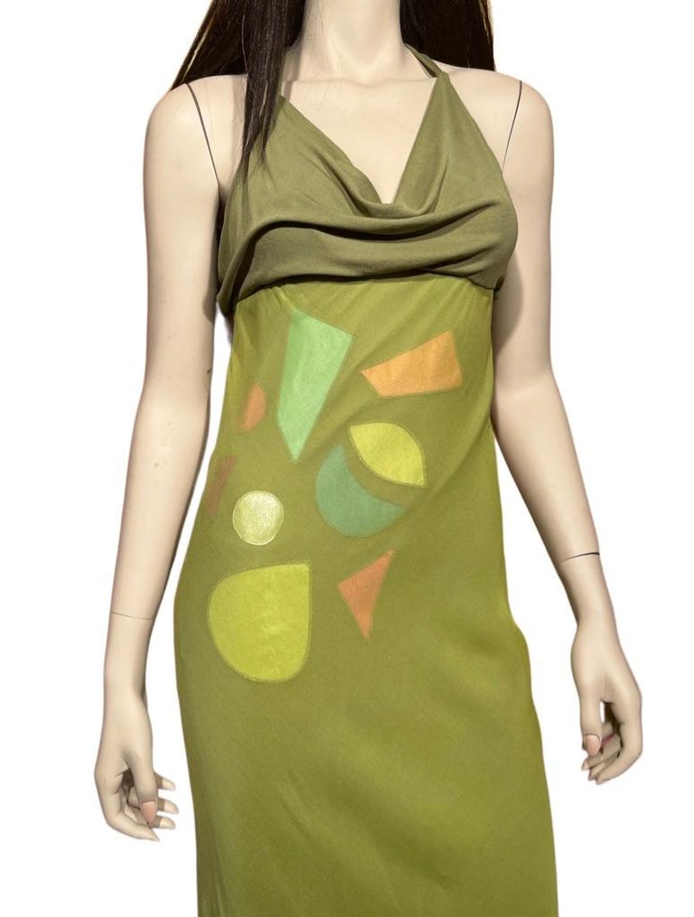 Stephen Burrows Lime Green Layered Chiffon and Jersey Gown For Sale at  1stDibs | olive burrows hips, lime gown