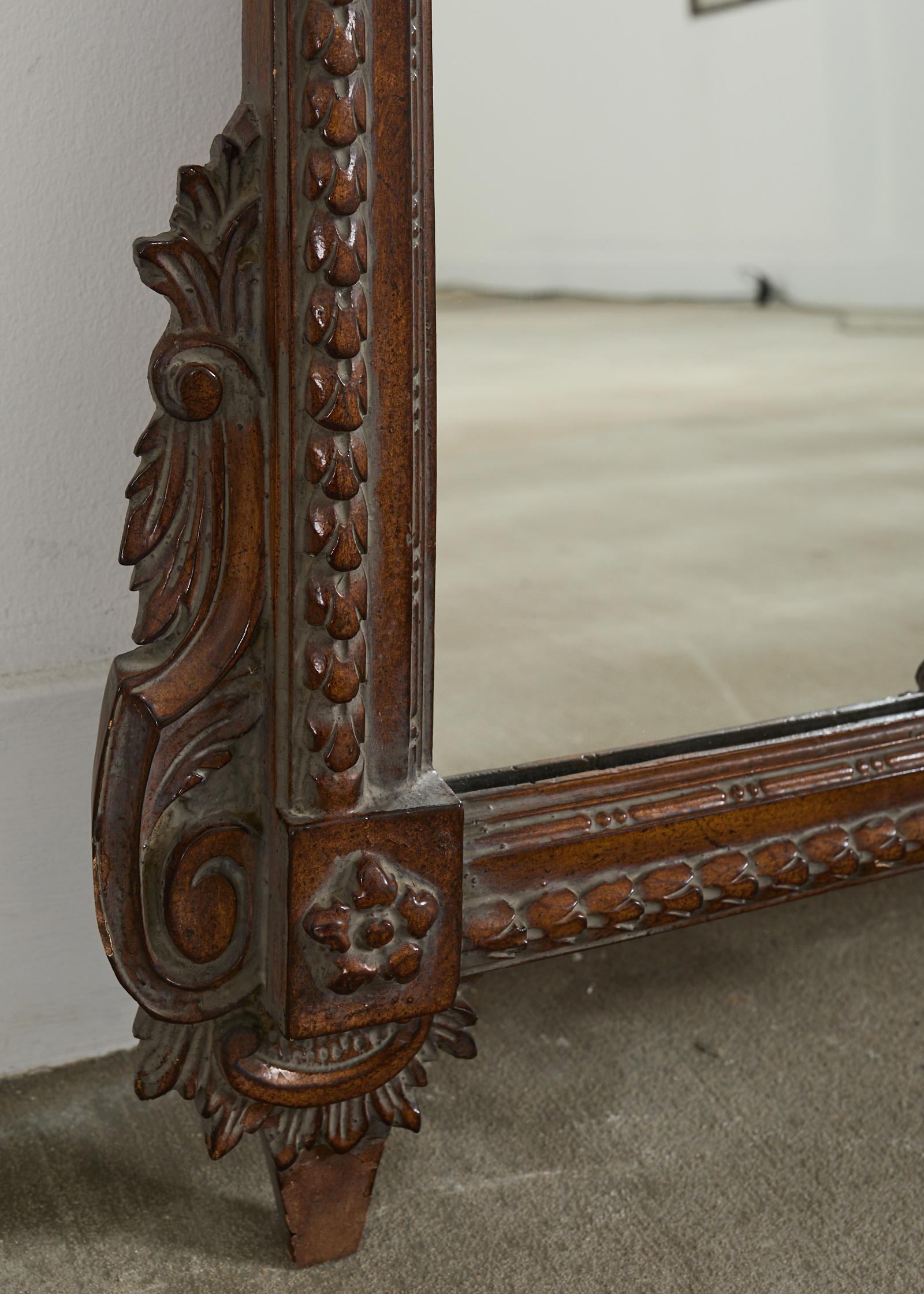 Stephen Cavallo Louis XVI Style Carved Wall Mirror For Sale 3
