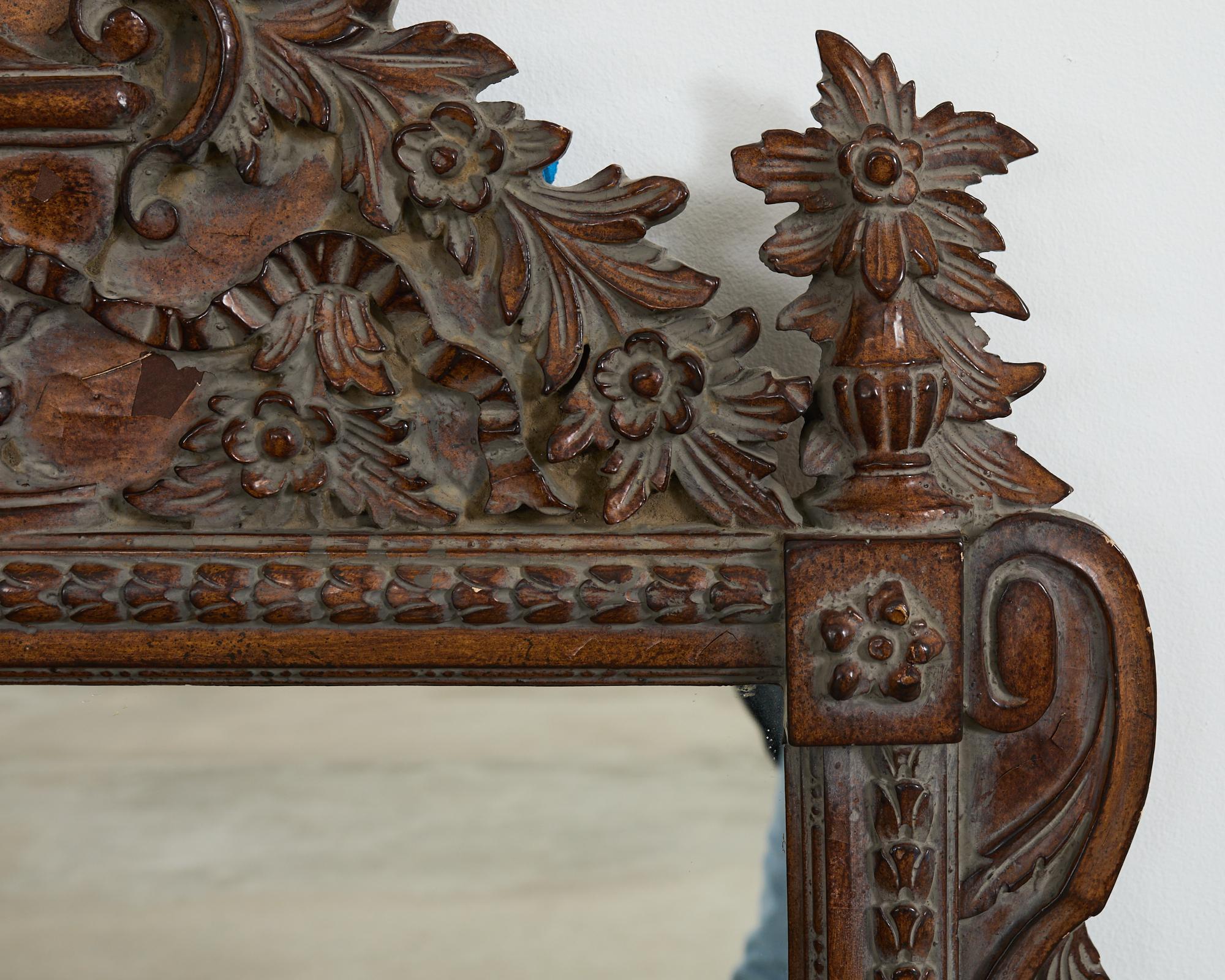 Stephen Cavallo Louis XVI Style Carved Wall Mirror For Sale 4