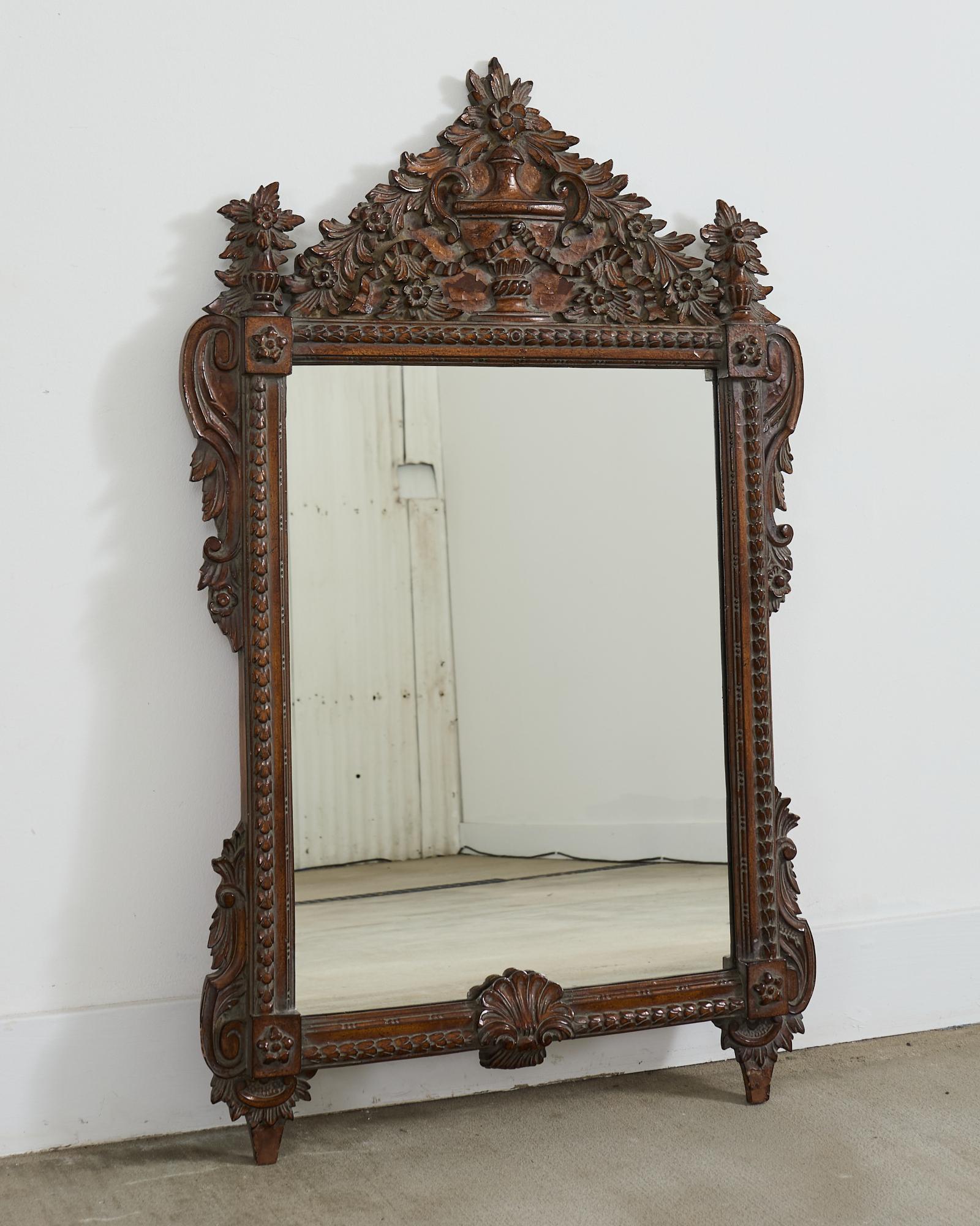 American Stephen Cavallo Louis XVI Style Carved Wall Mirror For Sale
