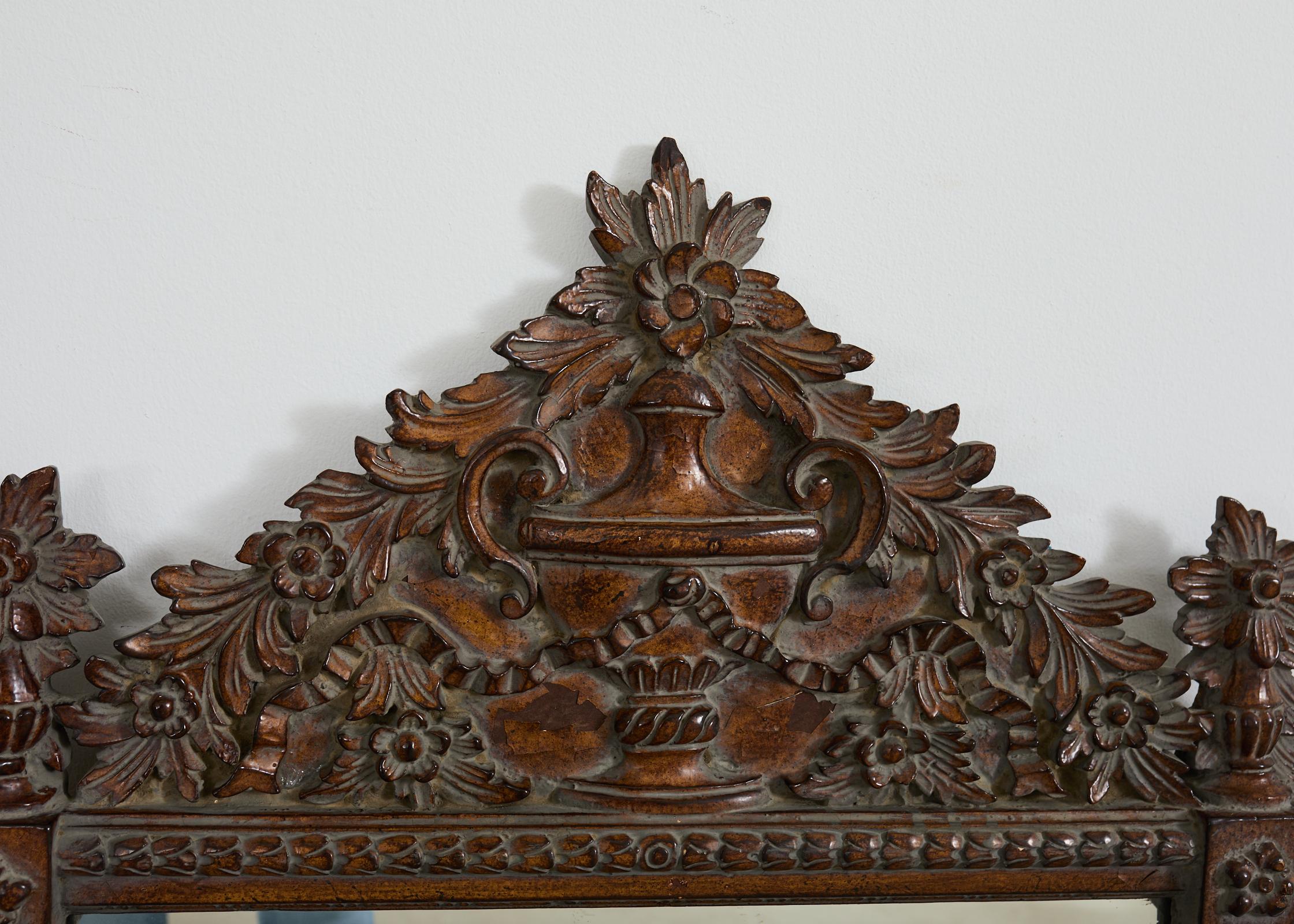 Stephen Cavallo Louis XVI Style Carved Wall Mirror For Sale 1
