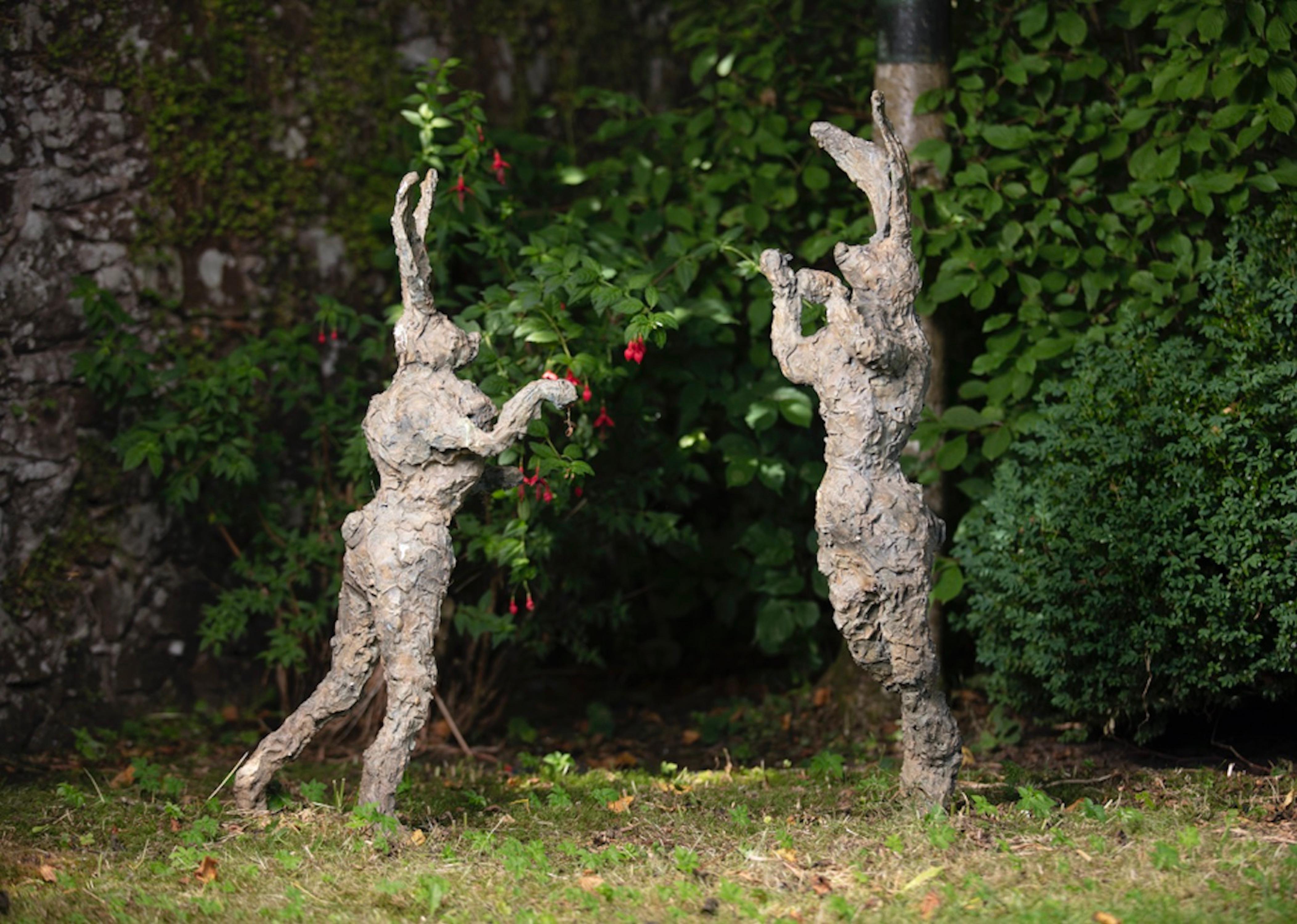 Stephen Charlton (B. 1958): Pair of large, boxing hares, 2015. Bronze no 3/9
‘There’s no better feeling than when we experience a lift of our spirit. When captured, that exquisite moment can transcend our external environment. To make people smile