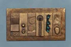 Sculpture murale abstraite brutaliste de Stephen Chun