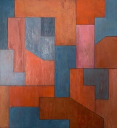 24x22x2 in. - Oil Painting - Geometric Architectural Contemporary - Opposites