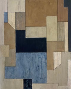 40x32x2 in. "Tuxedo" Contemporary Abstract Oil Painting