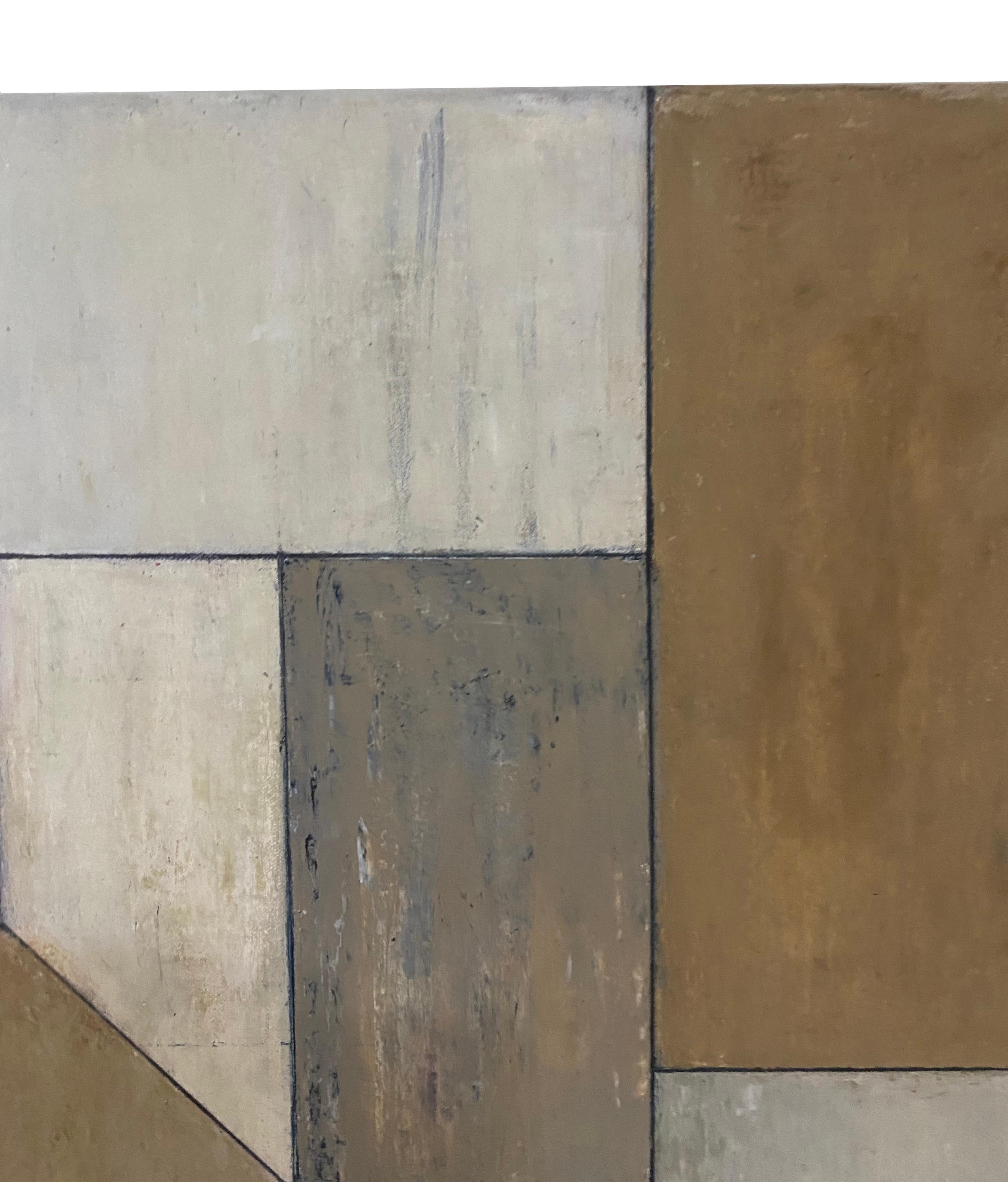 40x32x2 pollici.  Pittura ad olio astratta contemporanea - Abstract Painting Grigio di Stephen Cimini