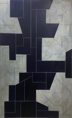 78 x 48 x 3 in. "Mechanical Animal" - Large Oil Painting, Geometric Harmony