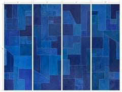 88 x 68 x 2 inches: "So Blue, So Happy, So Cool", Oil on Canvas