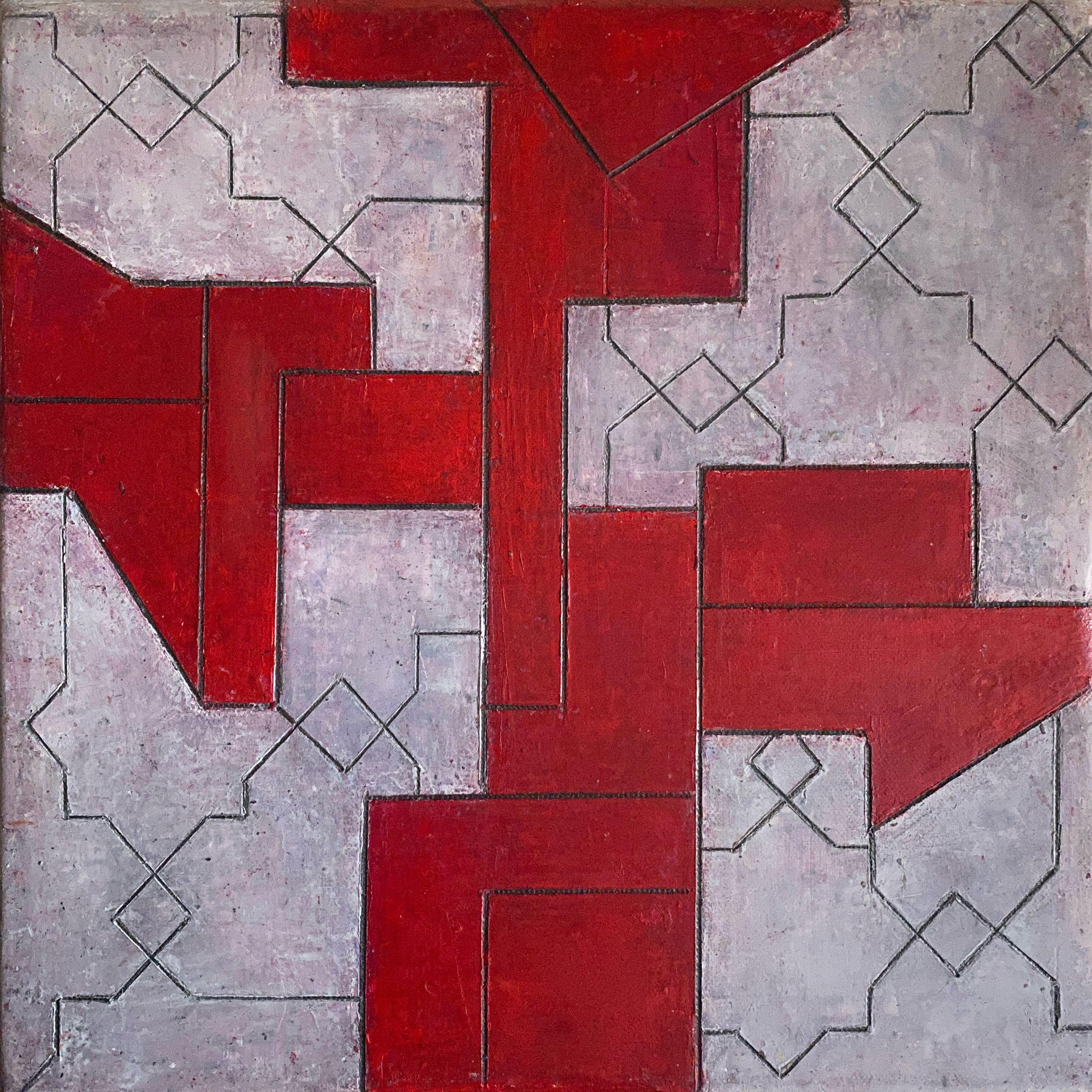 Stephen Cimini Abstract Painting - Cardinal, Painting, Oil on Canvas
