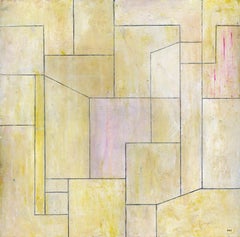 Contemporary limited edition print  - Neutral Studies Pale Yellow 6 - 40x40 in.