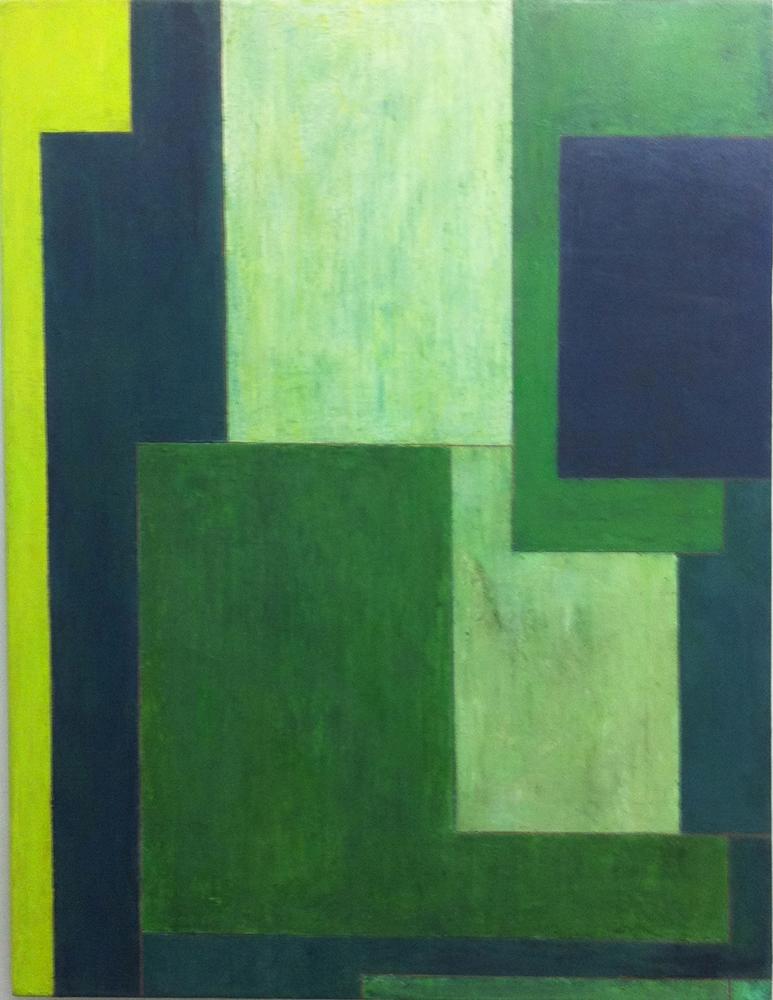 Stephen Cimini Abstract Painting - green soul, Painting, Oil on Canvas