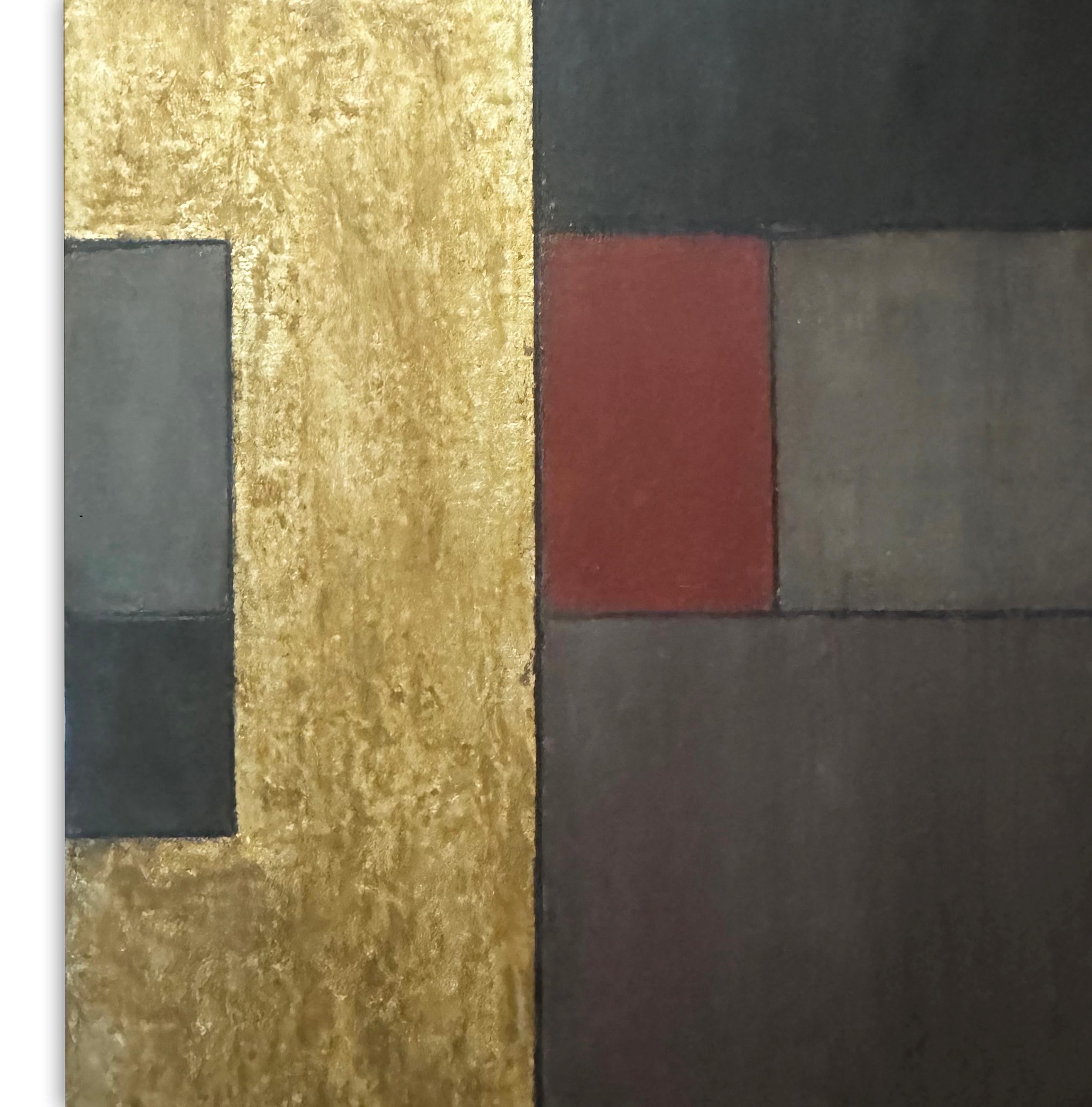 Cuore d'oro - Foglie d'oro, pittura a olio - Painting di Stephen Cimini