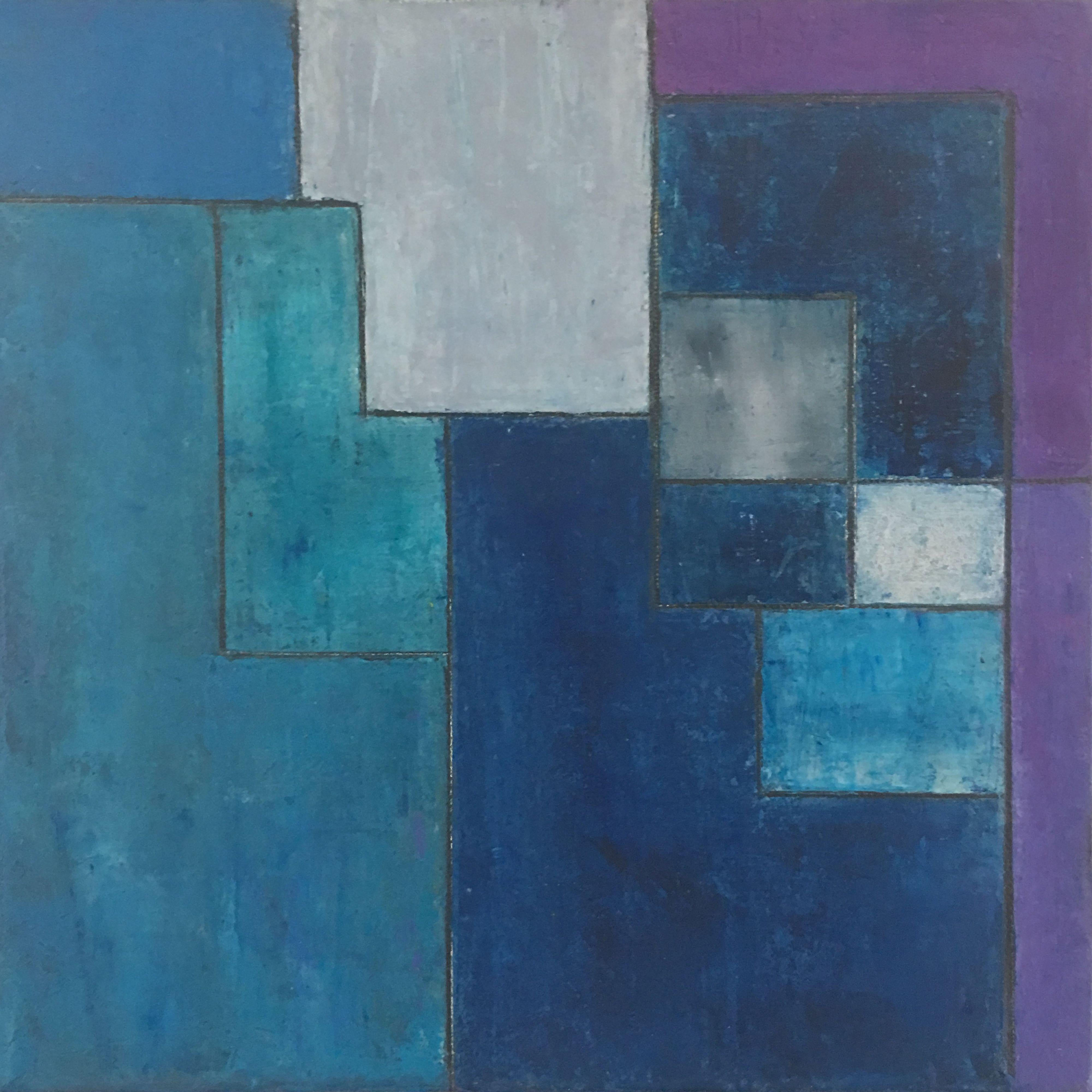 Stephen Cimini Abstract Painting – Ultrablau-violette, Gemlde, l auf Leinwand