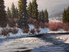 "La luz calienta el frío" de Stephen Day, pintura original de un paisaje de Colorado