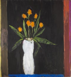 Orange Flowers, White Vase