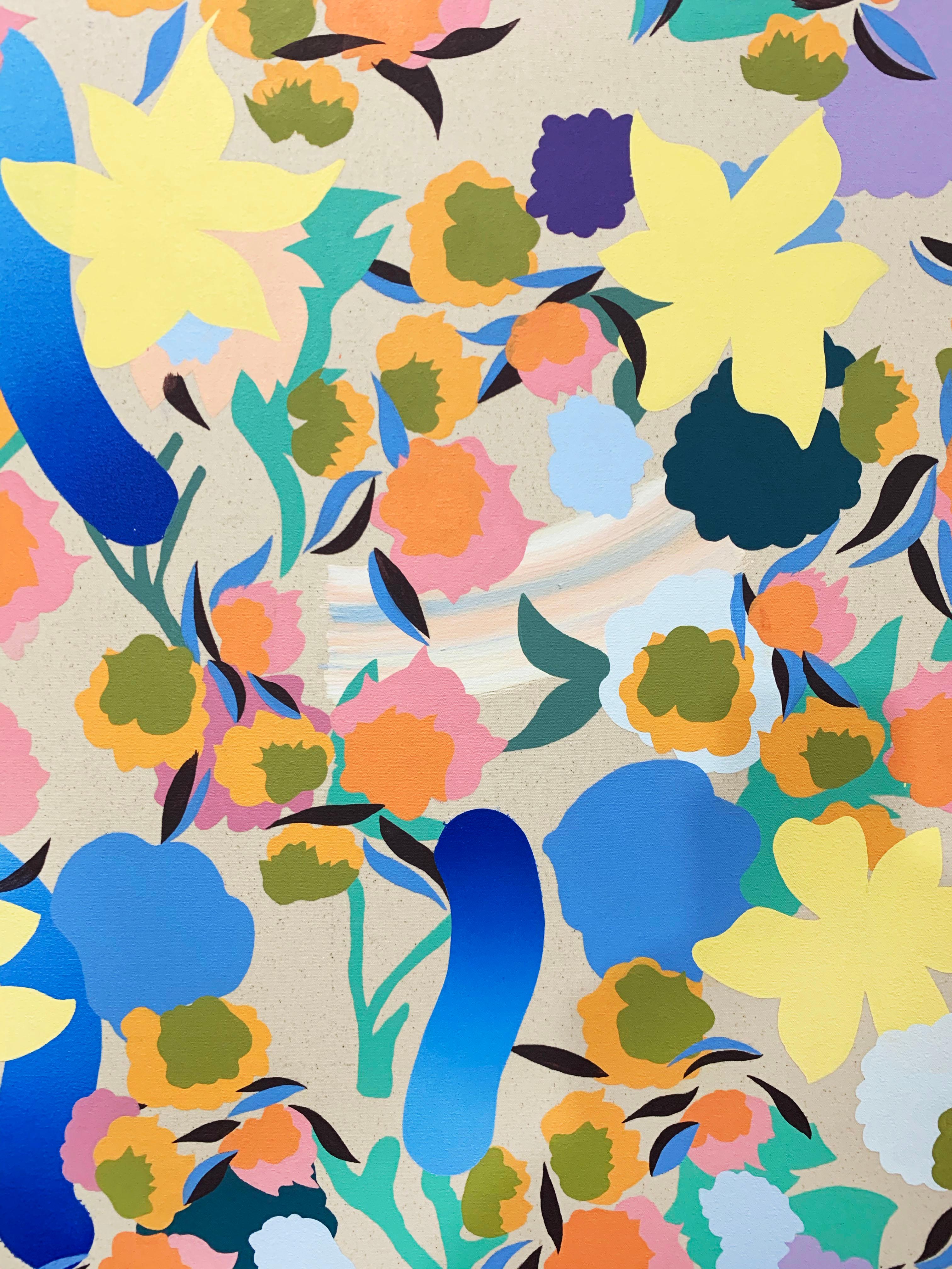 Complementary Floral Pattern  - Painting by Stephen D'Onofrio