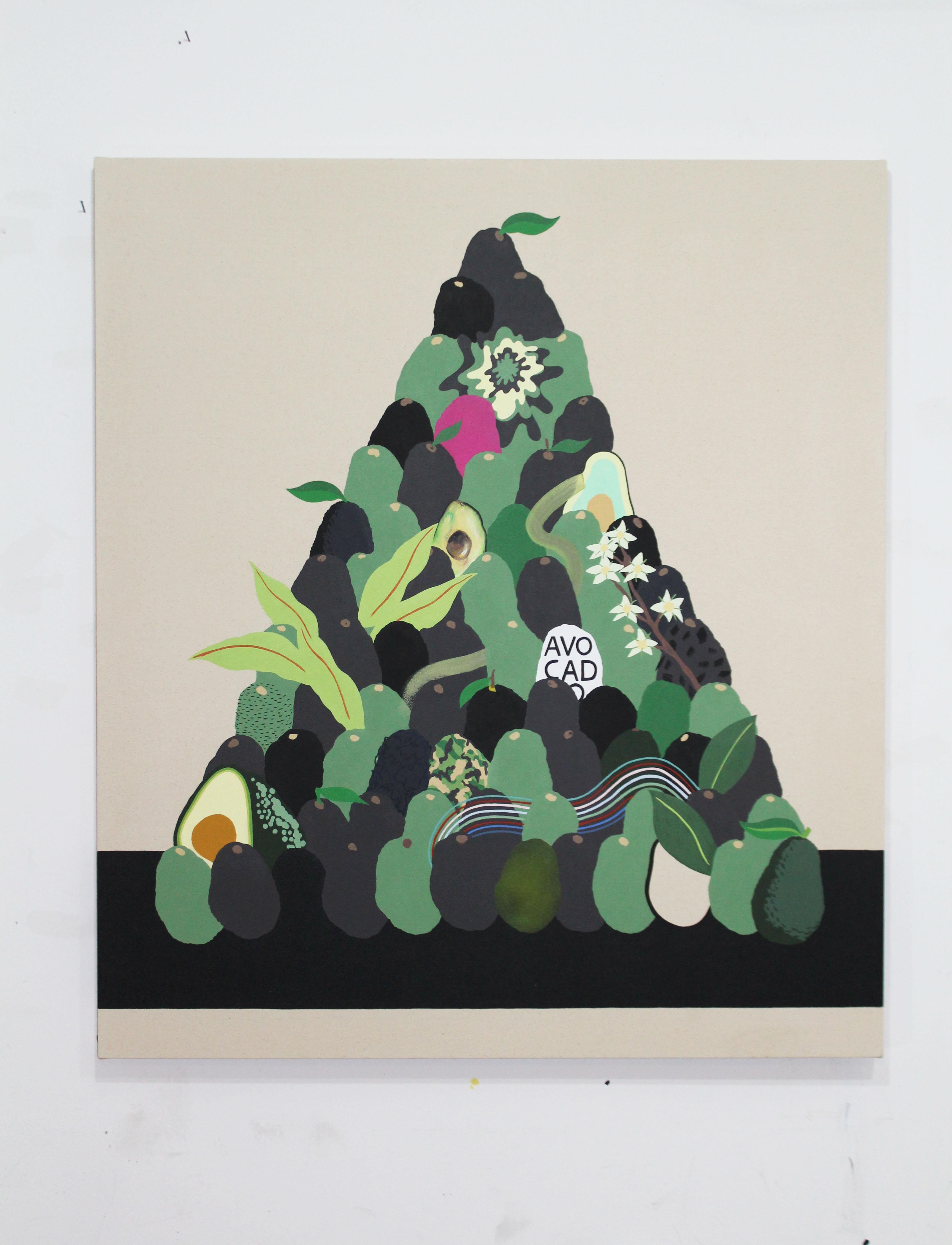 Stephen D'Onofrio Still-Life Painting - Still life Avocado pile 