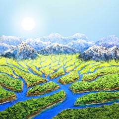 "Delta del río y montañas (3/5)" (2019) de Stephen Dorsett, Foto acrílica
