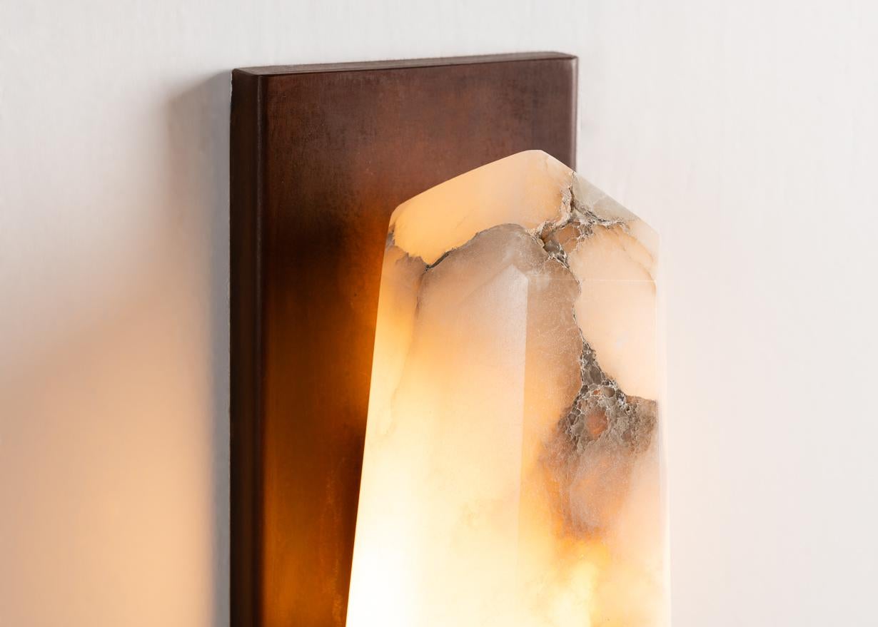 Hand-Carved Stephen Downes, Contemporary Alabaster Sconce, United States, 2016