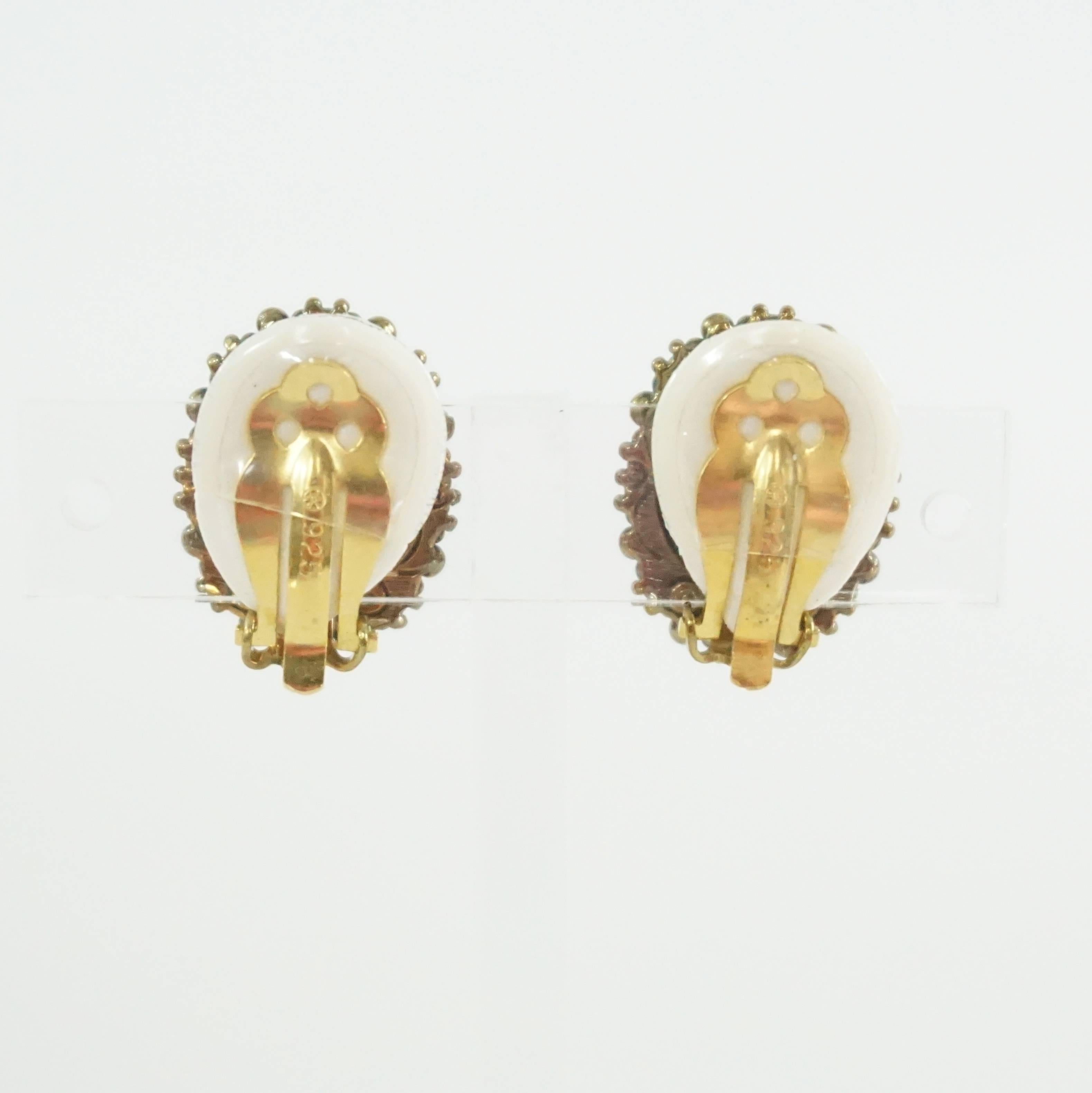 Stephen Dweck 2001 Boucles d'oreilles Clip en cristal de Turquoise à facettes et bronze  en vente 1