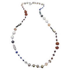 Stephen Dweck 925 Sterling Silver Multi Stone Necklace 
