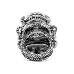 Stephen Dweck Abalone & Turquoise Scarab Sterling Silver Ring