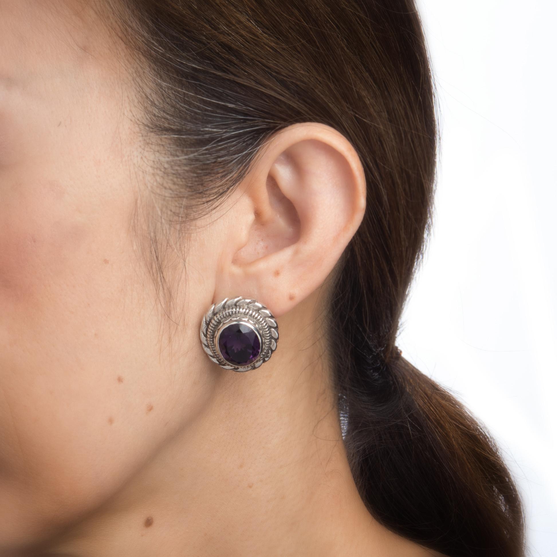 amethyst clip earrings