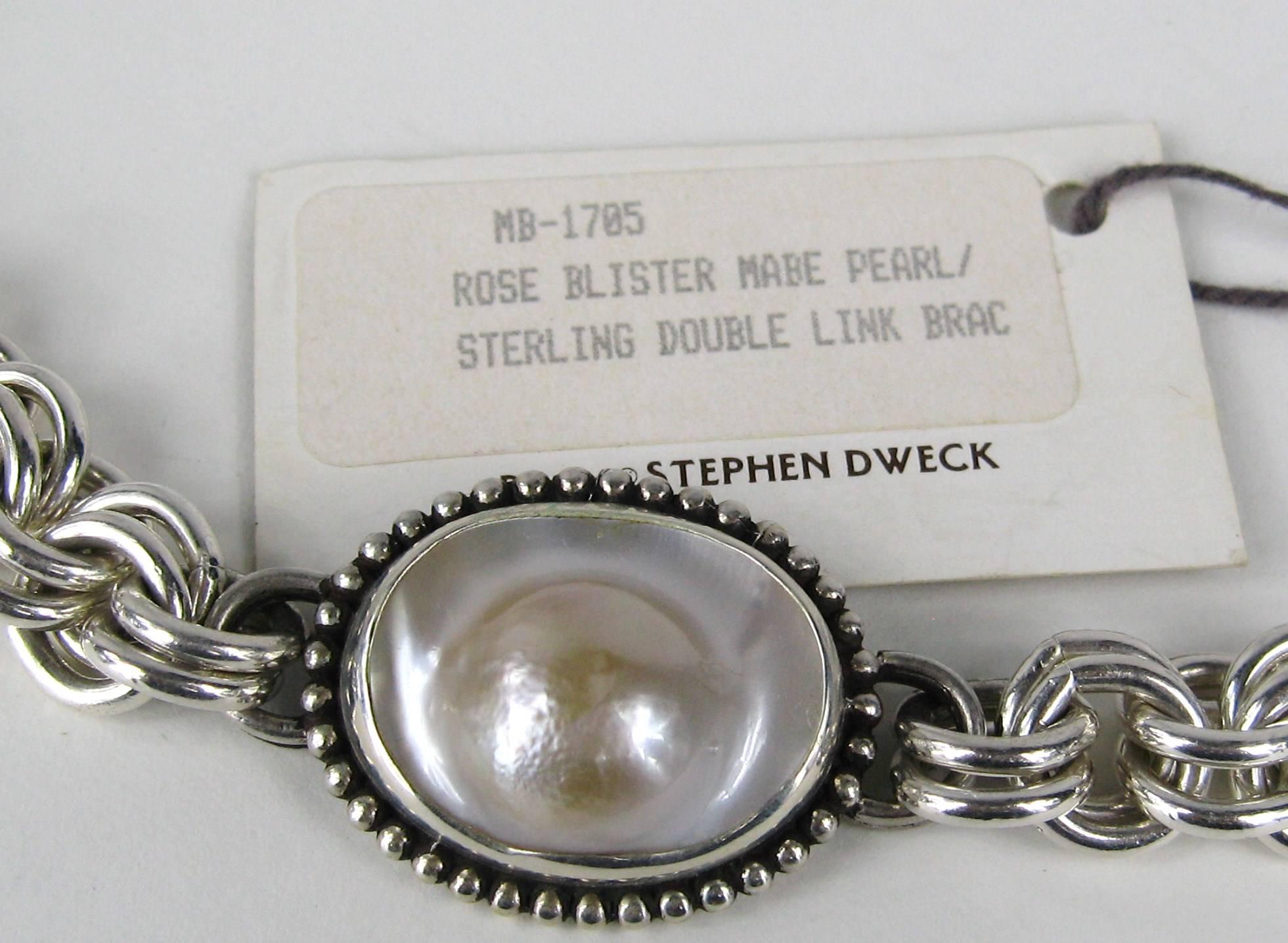 Stephen DWECK Bracelet Rose Mabe Pearl Sterling Silver  1990s  3