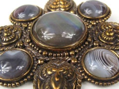 Stephen Dweck Bronce Lavado Plata Broche Grande Nuevo, Nunca Usado