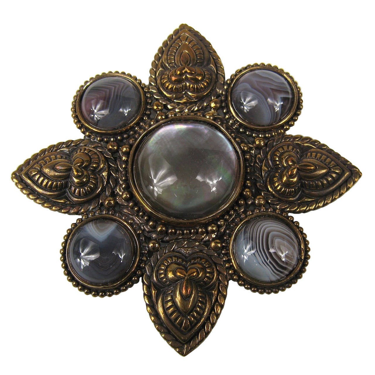 Stephen Dweck Bronze Wash Silver Large Brooch New, Never Worn For Sale