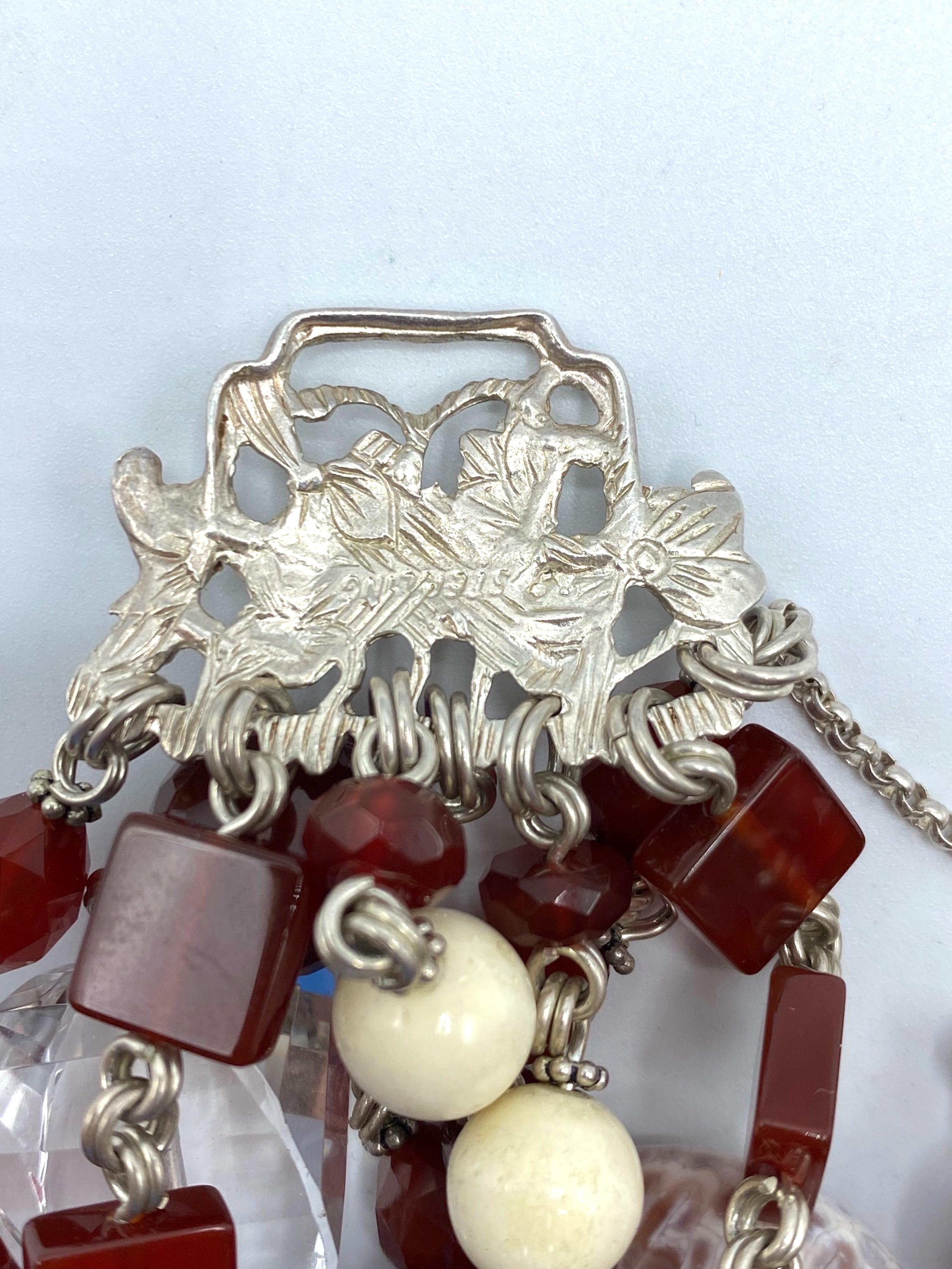 Stephen Dweck Pulsera de 6 vueltas de Cornalina, Cristal de Roca, Obsidean y Plata de Ley en venta 1