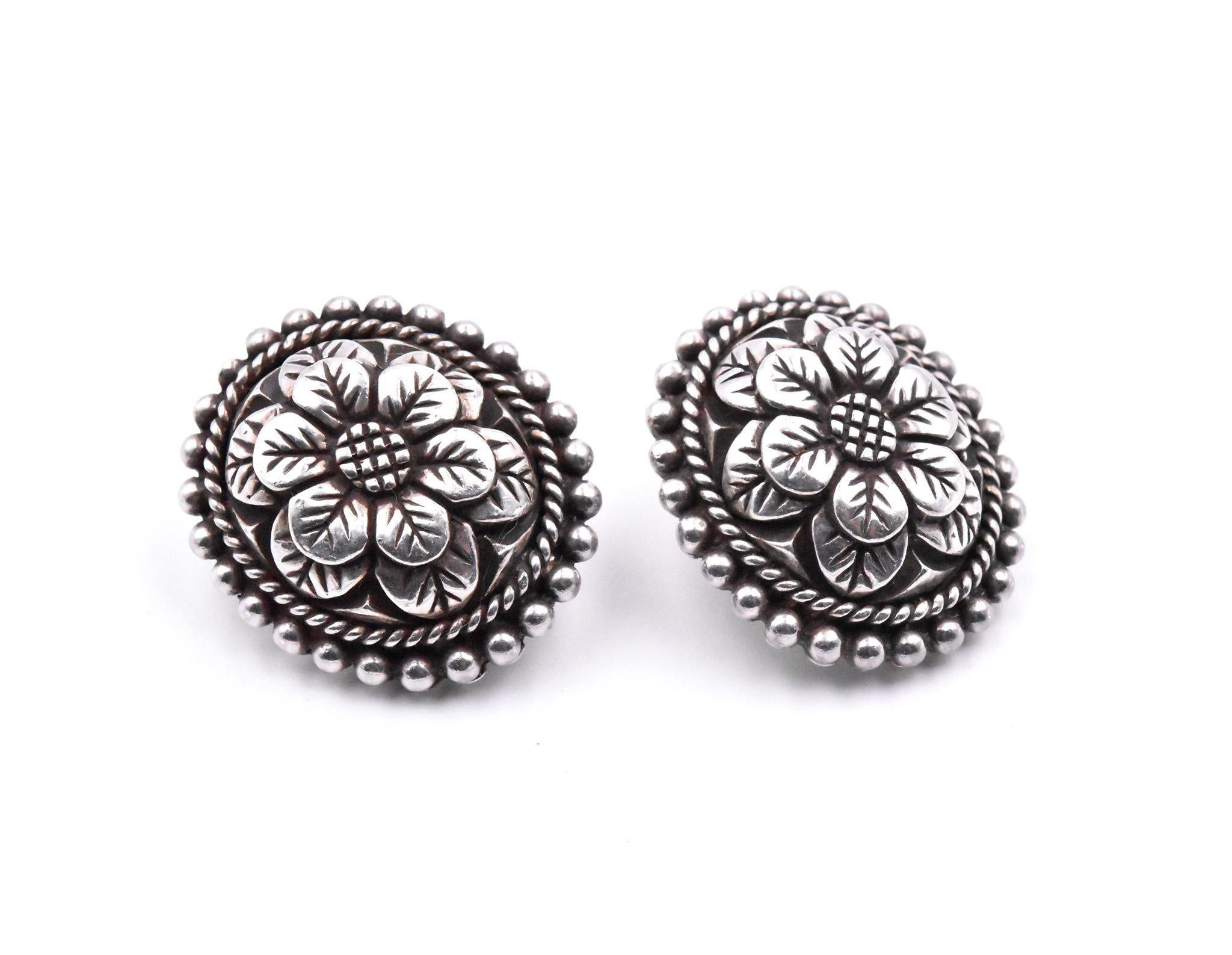 Designer: Stephen Dweck
Material: sterling silver 
Dimensions: earrings are approximately 27.50mm by 24mm
Fastenings: clip-on 
Weight: 29.7 grams
