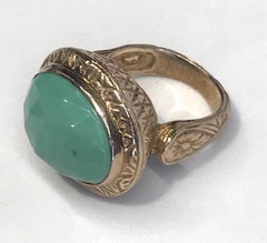 Stephen Dweck Faceted Turquoise Cabochon Ring