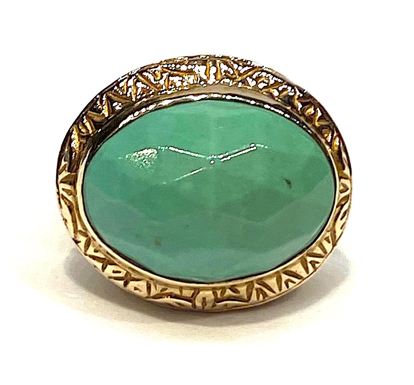 Women's or Men's Stephen Dweck Faceted Turquoise Cabochon Ring