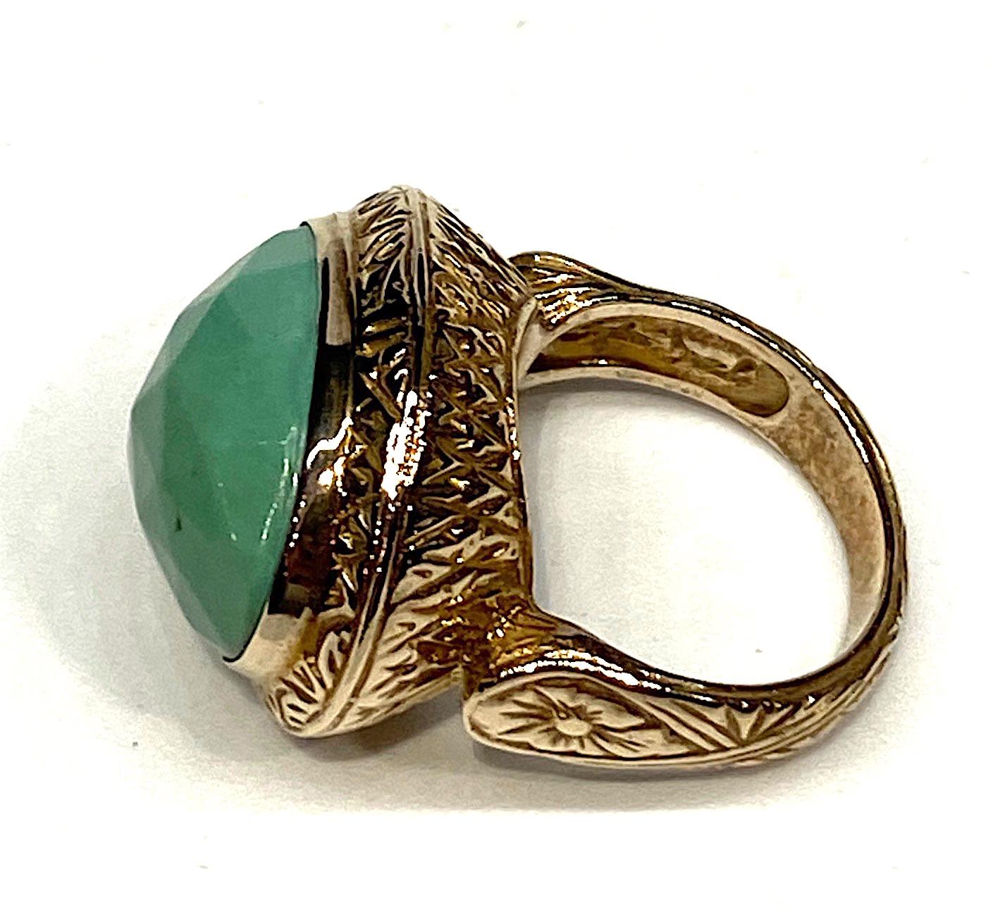 Stephen Dweck Faceted Turquoise Cabochon Ring 2