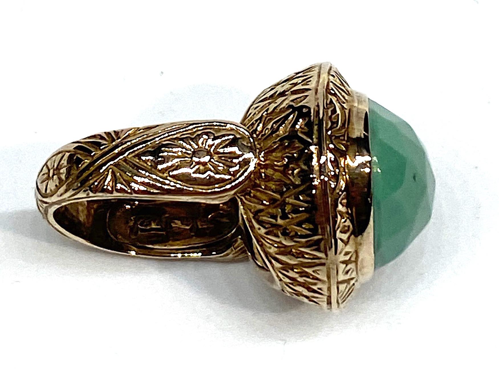 Stephen Dweck Faceted Turquoise Cabochon Ring 4