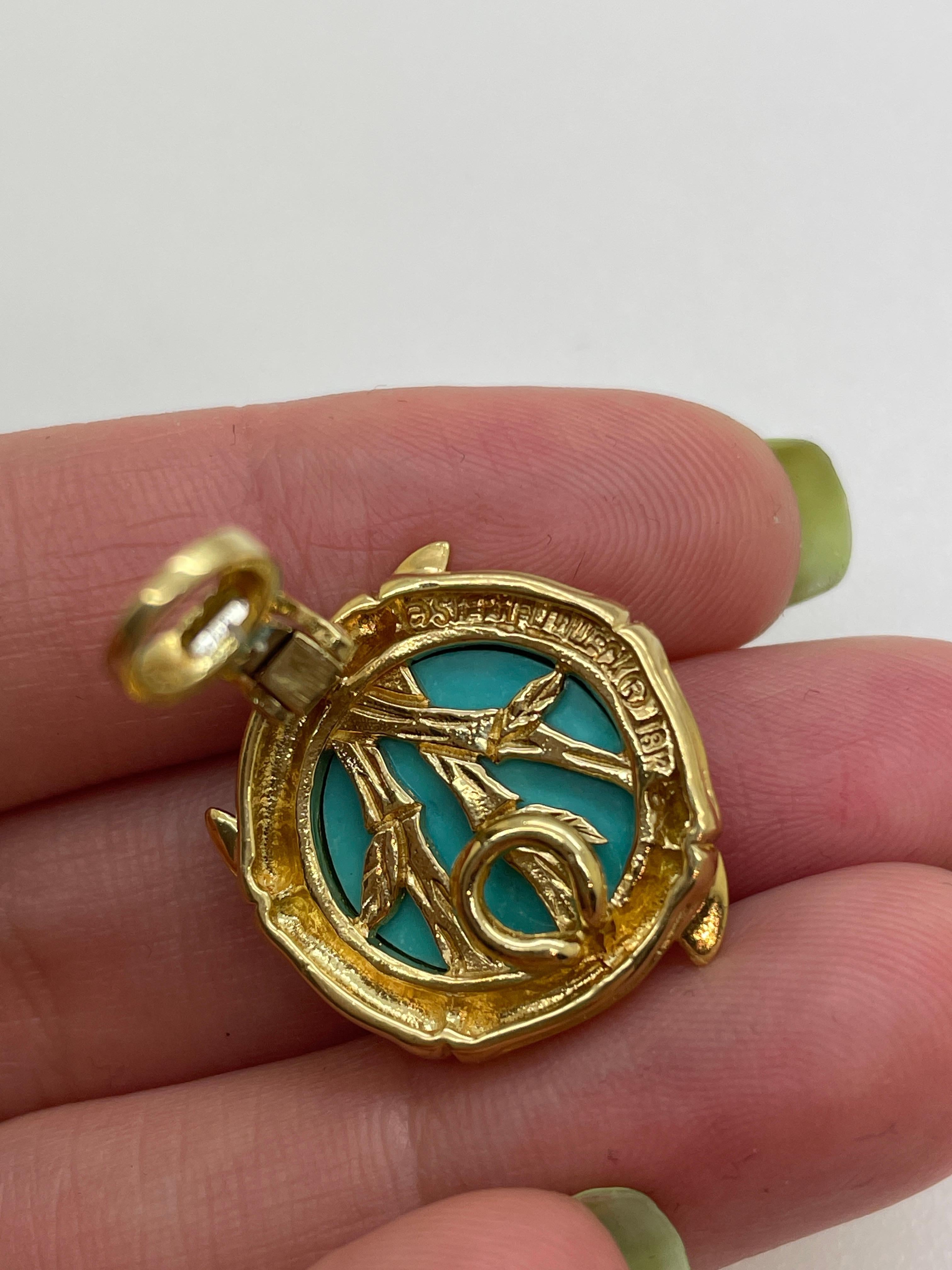 Stephen Dweck Luxury Hand Carved Turquoise Earrings In Good Condition For Sale In Austin, TX