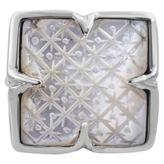 Stephen Dweck Mother Of Pearl & Sterling Silver Clover Ring 
