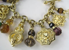 Stephen Dweck Pulsera OOAK Plata de ley Charm Tags Década de 1990