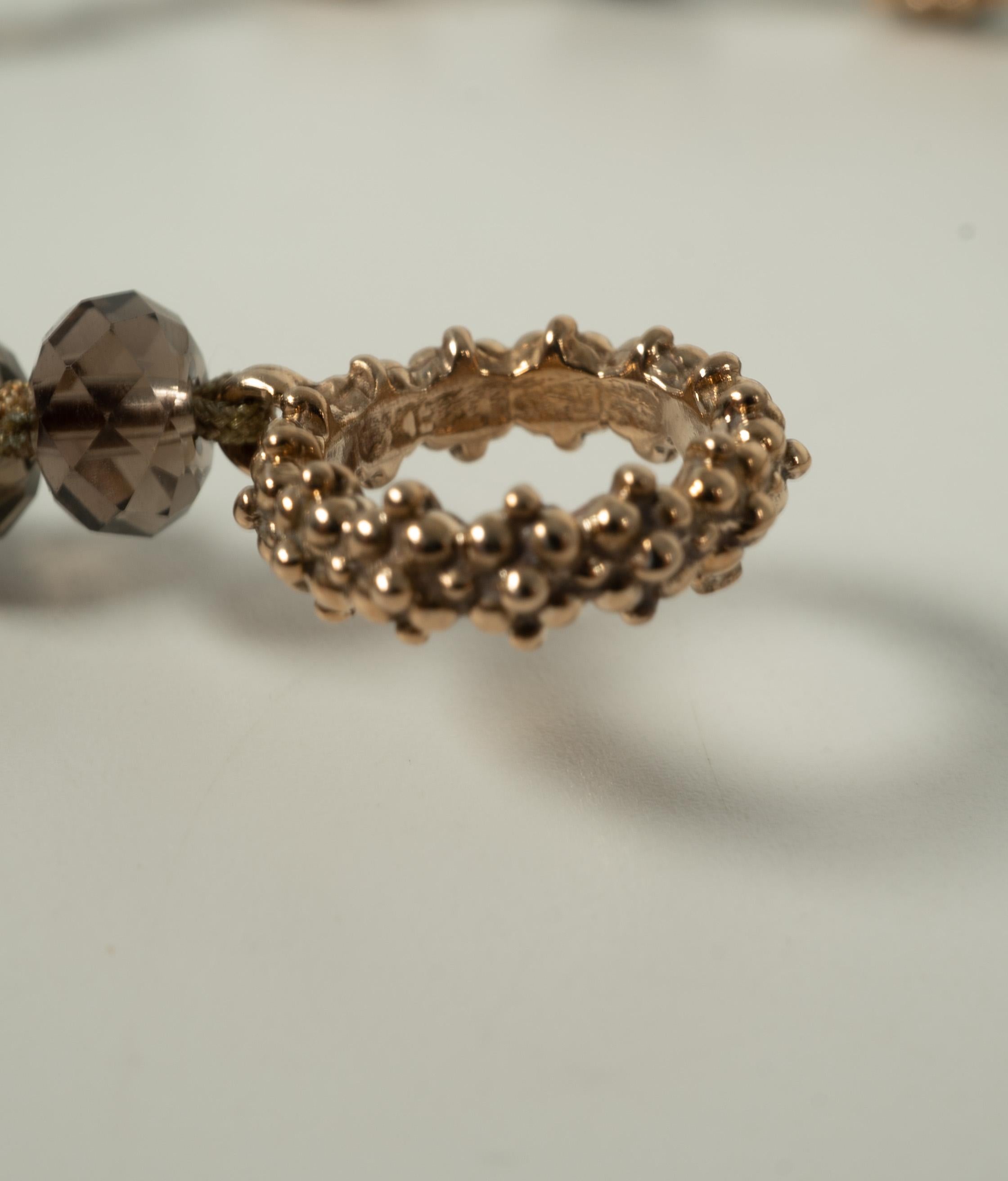 Stephen Dweck Quartz Cameo Brass Necklace In Good Condition For Sale In Dallas, TX