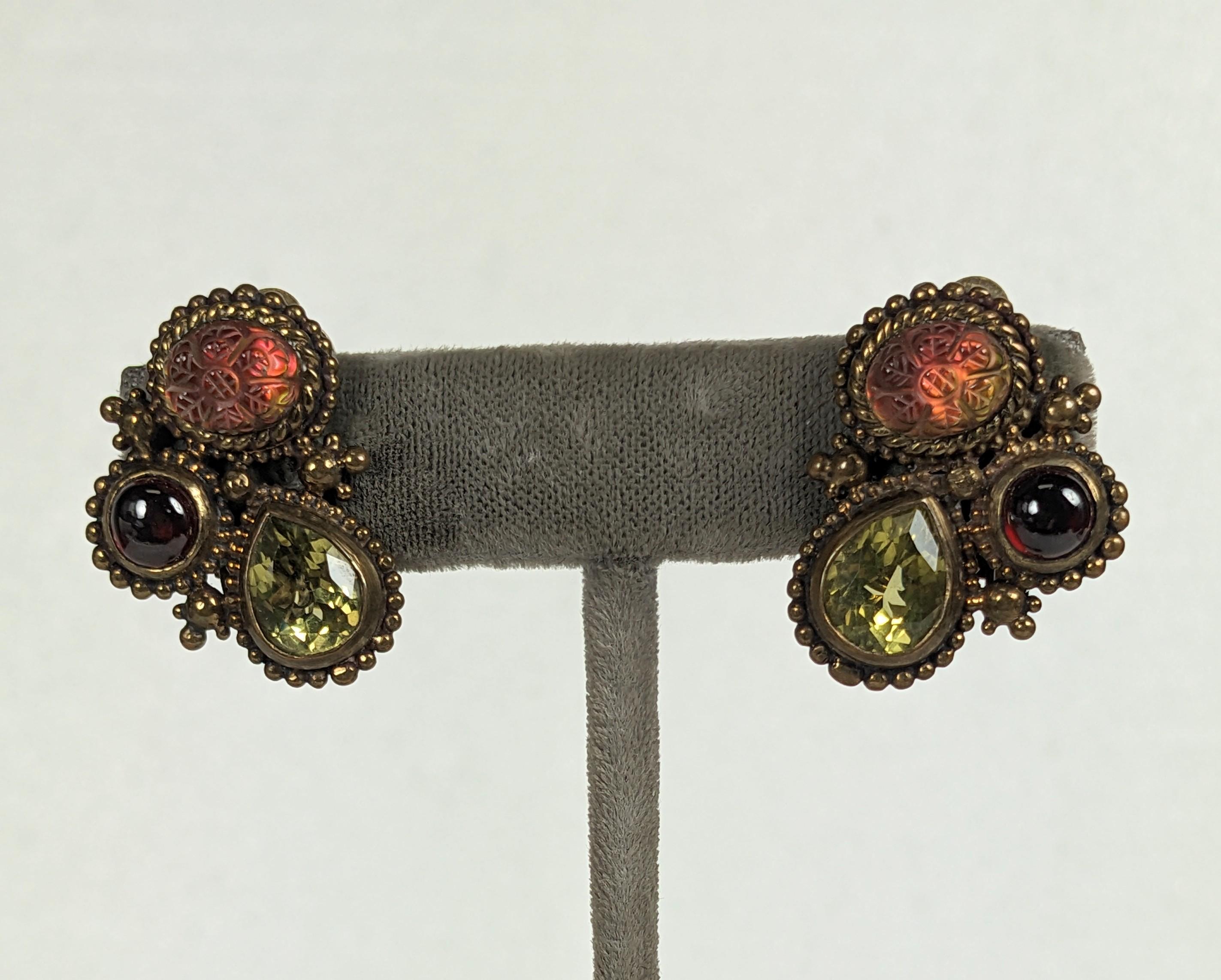 Stephen Dweck - Fermaglio per orecchie in argento dorato e semiprezioso In condizioni ottime in vendita a New York, NY