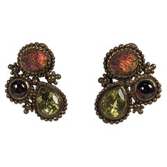 Stephen Dweck Silber vergoldete Halbedelstein Ohrclips