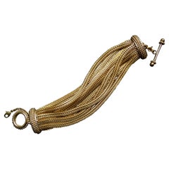 Stephen Dweck Sinuous Gilt Matte Metall Kette Armband ca. 1990er Jahre