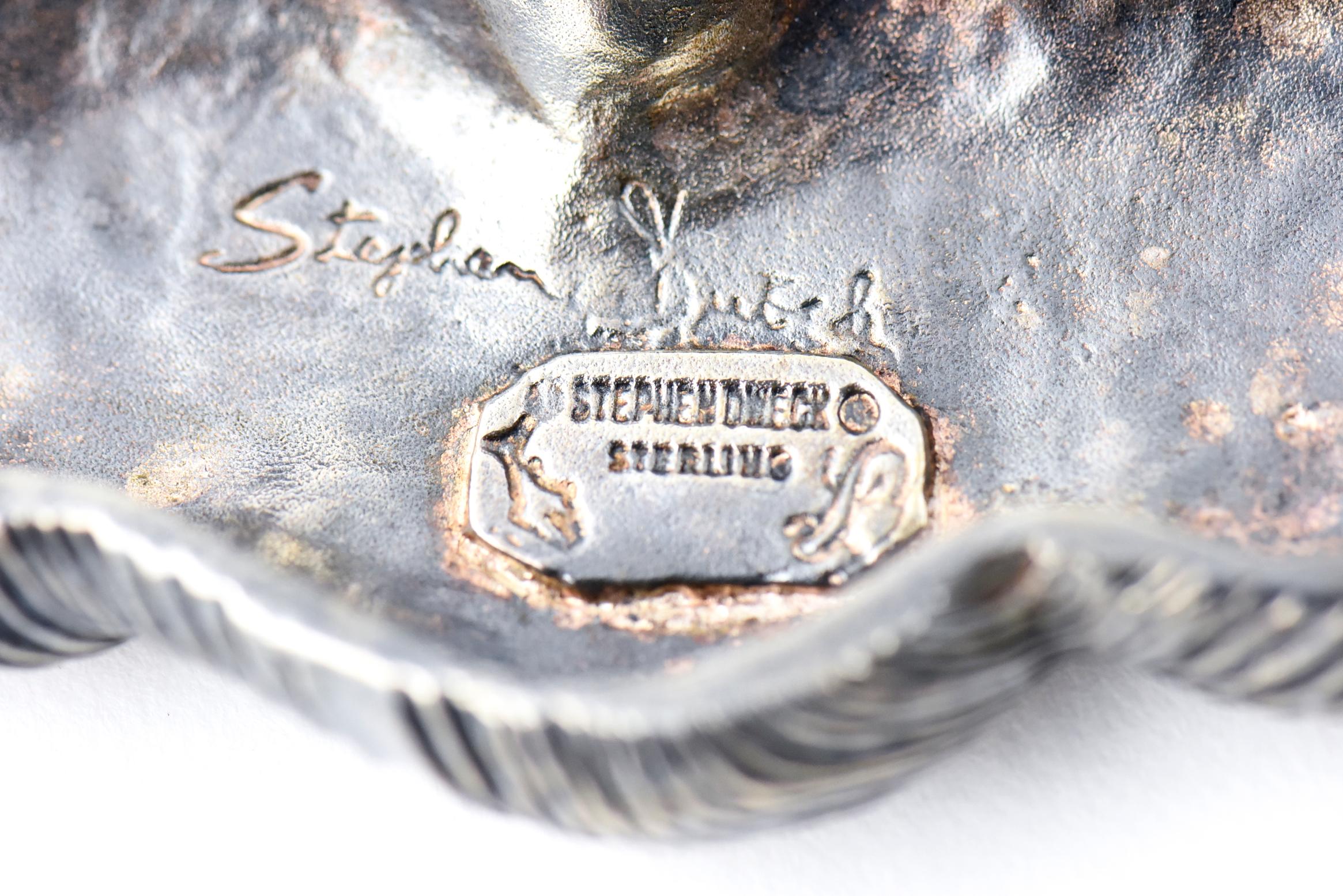 Stephen Dweck Sterling Belt Buckle on Falchi Black Alligator Leather Belt 4