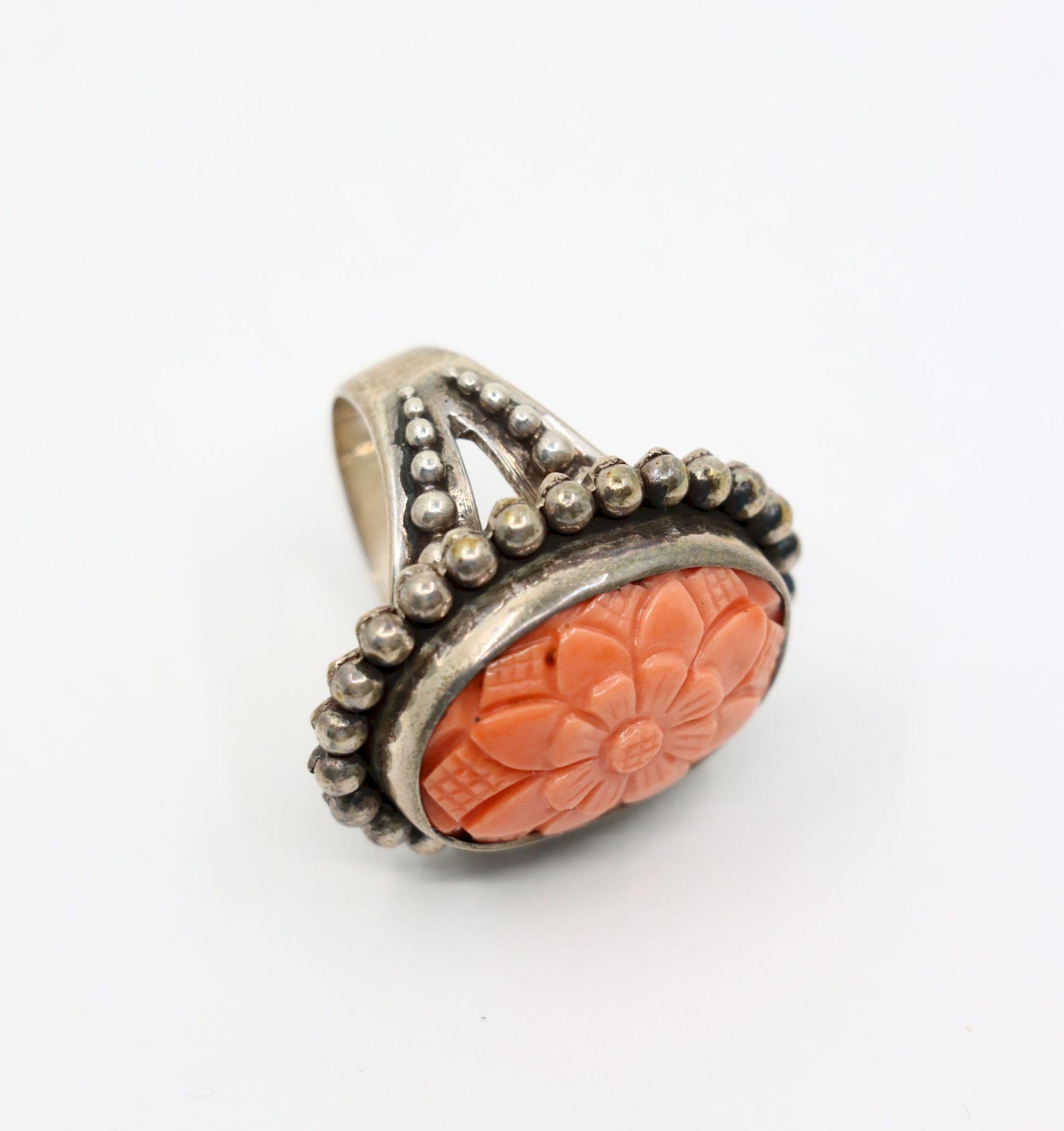 Stephen Dweck Sterling Korallenblütenring im Angebot 3